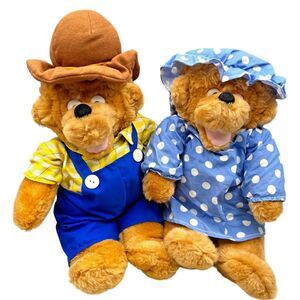 The Berenstain Bears Mama Bear 18" & Papa 20" Plush Stuffed Dolls Toys Vtg 1993